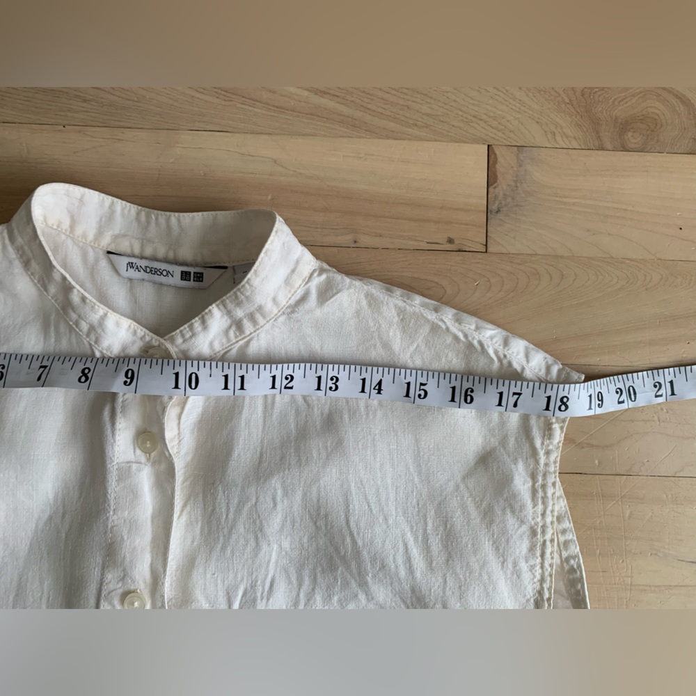 JW Anderson x Uniqlo - Linen Sleeveless Long Shirt Dress Cream | oversized - Picture 6 of 9